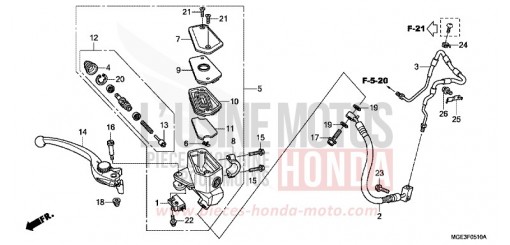 FR. BRAKE MASTER CYLINDER VFR1200FC de 2012